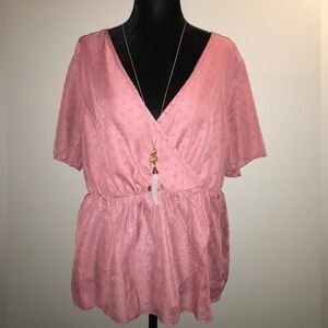 Pink Shein Curve Blouse Size 1X